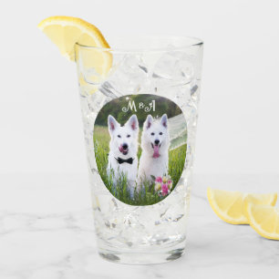 Romantiskt par i hundar som gifter sig glaskopp