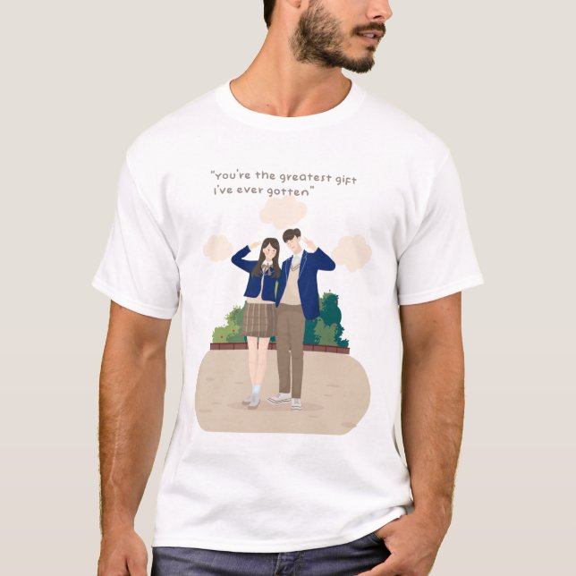 Romantiskt Par Kärlek T-Shirt (Framsida)