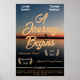 Romantiskt par och familjefilmdesign poster