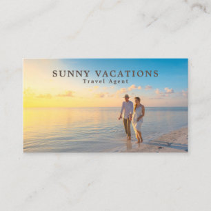 Romantiskt par på Beach, Travel Agent Visitkort