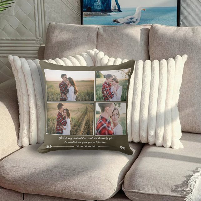 Romantiskt par Photo Collage Dekorativ kudde (Skapare uppladdad)