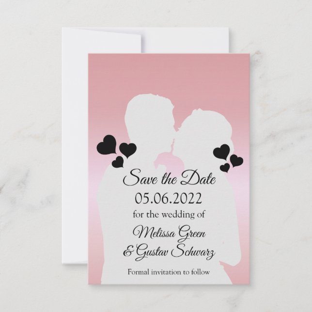 Romantiskt par Silhouette-inspiration Spara datume Datumet (Framsida)