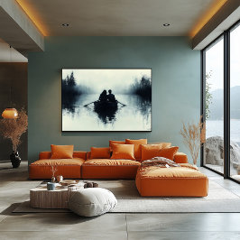 Romantiskt par som roterar i en mister Sjö-minimal Poster