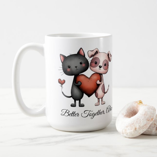 Romantiskt Par, Sött Kärlek, Årsdagspresent Kaffemugg (Med munk)