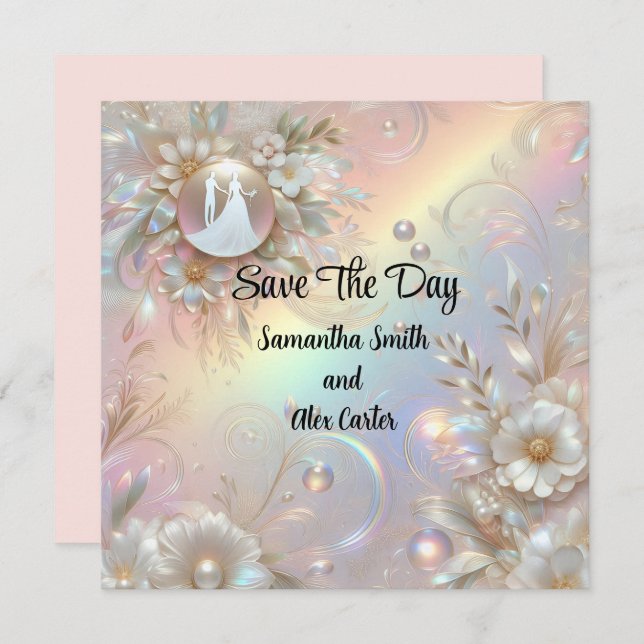 Romantiskt par spara datumet (Fram/baksida)