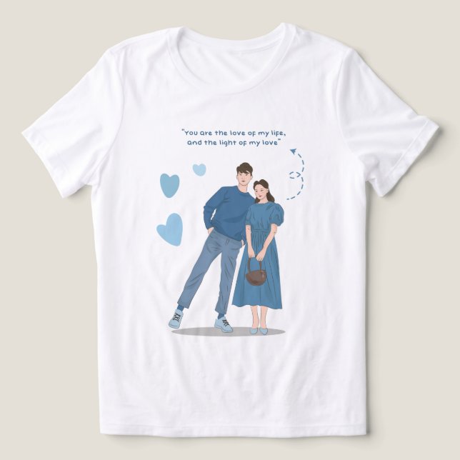 Romantiskt Par T-shirt (Design Framsida)