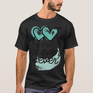 Romantiskt par tillsammans för alltid Alla hjärtan T Shirt
