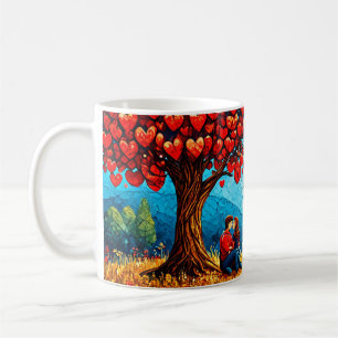 🌳 Romantiskt par under trädet kaffestund Kaffemugg