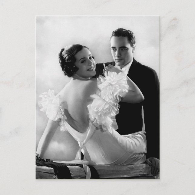 Romantiskt par vykort (Framsida)