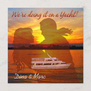 Romantiskt paraply Nautical Yacht Bröllop Inbjudningar