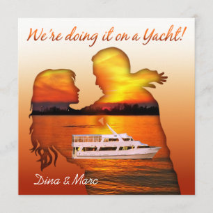 Romantiskt paraply Nautical Yacht Bröllop Inbjudningar