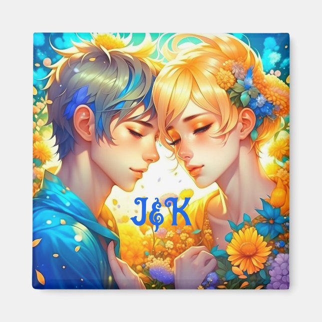 Romantiskt parpresent | Animepojke och -flicka Magnet (Framsidan)