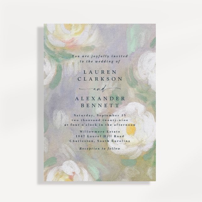 Romantiskt pastell blomsterbröllopsinbjudan inbjudningar (Skapare uppladdad)