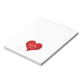 Romantiskt rödhjärtans hjärta med Kärlek Anteckningsblock