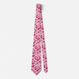 Romantiskt Rosa Hjärtmönster Alla Hjärtans Dags Te Slips