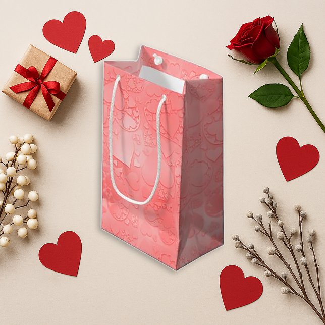 Romantiskt Rosa Whimsical Hjärtmönster  (Skapare uppladdad)