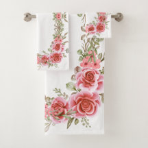 Romantiskt Rosenträdgård Badrum Handduksset