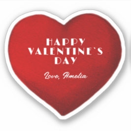 Romantiskt rött hjärta med Namn Alla hjärtans dag Klistermärken