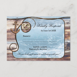 Romantiskt Rustic Nautical Bröllop OSA Card