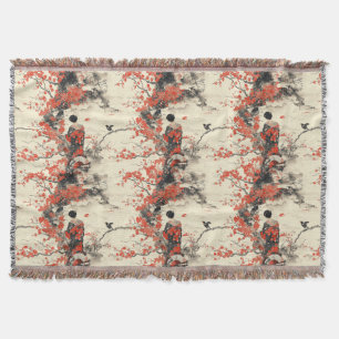 Romantiskt Sakura Kimono Par Mönster (2) Filt