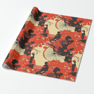 Romantiskt Sakura Kimono Par Mönster (5) Presentpapper