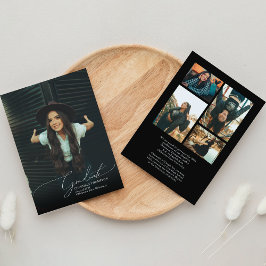 Romantiskt skript Black Photo Collage Studenten Meddelande