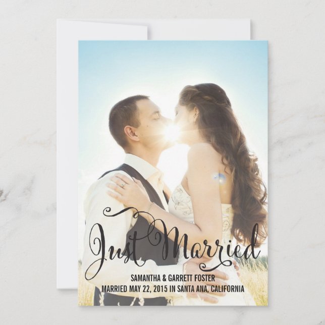 Romantiskt skript Bröllop-meddelande - svart Inbjudningar (Framsida)