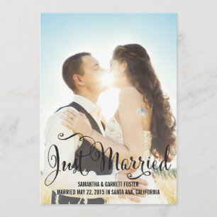 Romantiskt skript Bröllop-meddelande - svart Inbjudningar