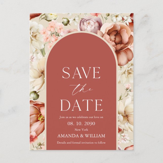 Romantiskt Spara datum-kort Meddelande Vykort (Framsida)