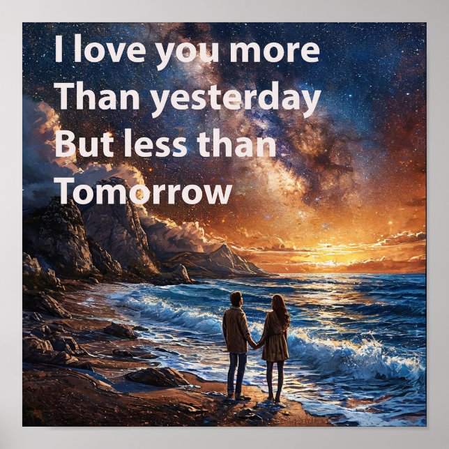 💑 Romantiskt strandälskande par Inspirerande cita Poster (Framsidan)