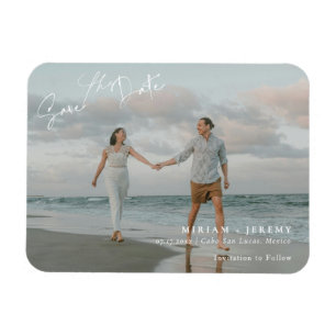 Romantiskt strandbröllop, fullständig foto magnet