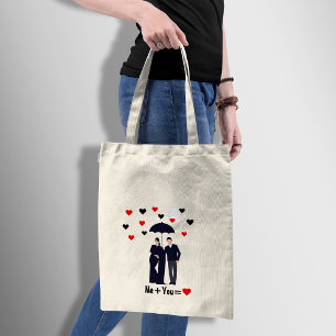 Romantiskt svart par Tote Bag Tygkasse