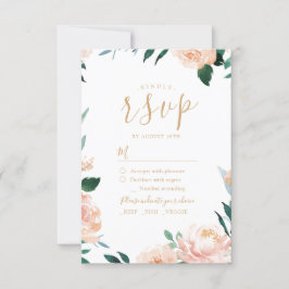 Romantiskt trädgårdsakvafärg blommig bröllops-RSVP OSA Kort