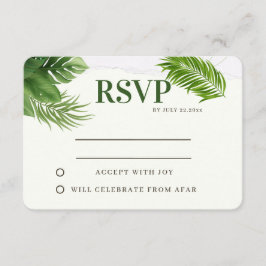 Romantiskt Tropiskt Bröllop RSVP OSA Kort