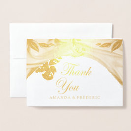 Romantiskt Tropiskt FOIL TACK Bröllop-kort Folierat Kort