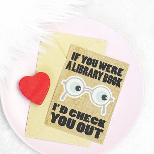 Romantiskt Valentines Bok Älskare-hälsningskort Hälsningskort