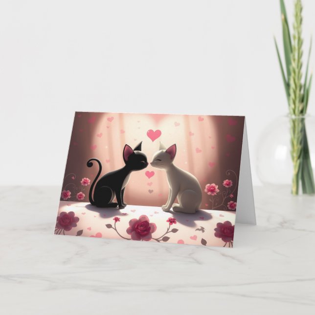 Romantiskt Valentines-kort Tack Kort (Framsida)