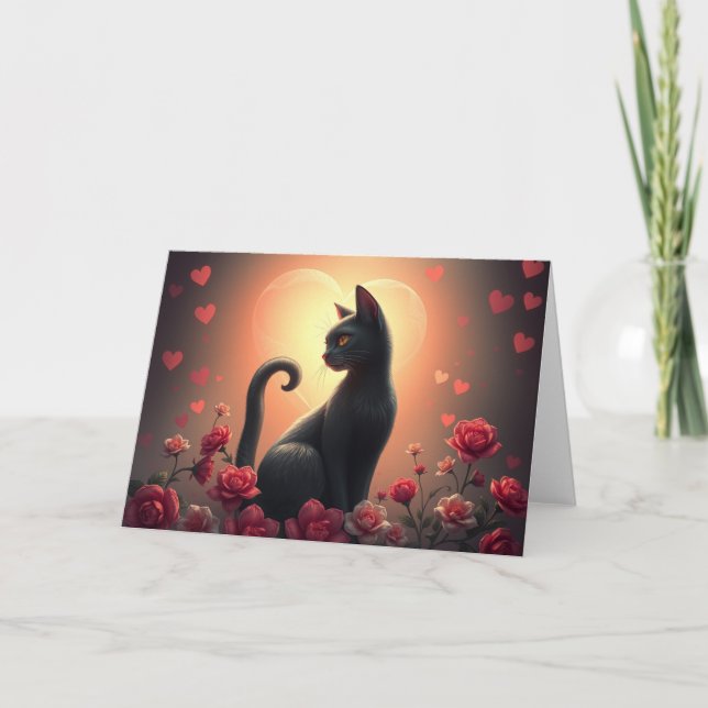 Romantiskt Valentines-kort Tack Kort (Framsida)