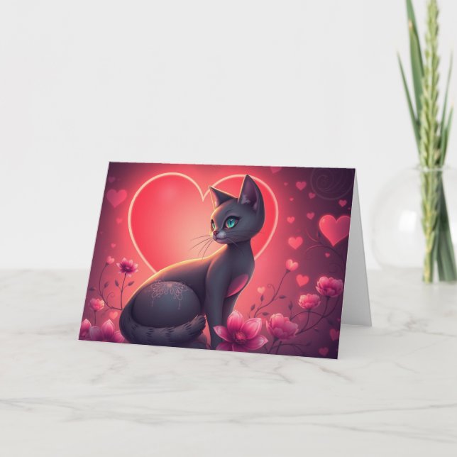 Romantiskt Valentines-kort Tack Kort (Framsida)