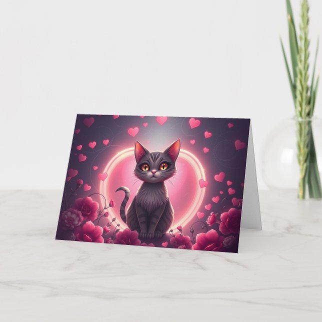 Romantiskt Valentines-kort Tack Kort (Framsida)