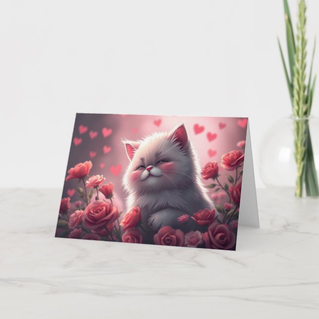 Romantiskt Valentines-kort Tack Kort (Framsida)