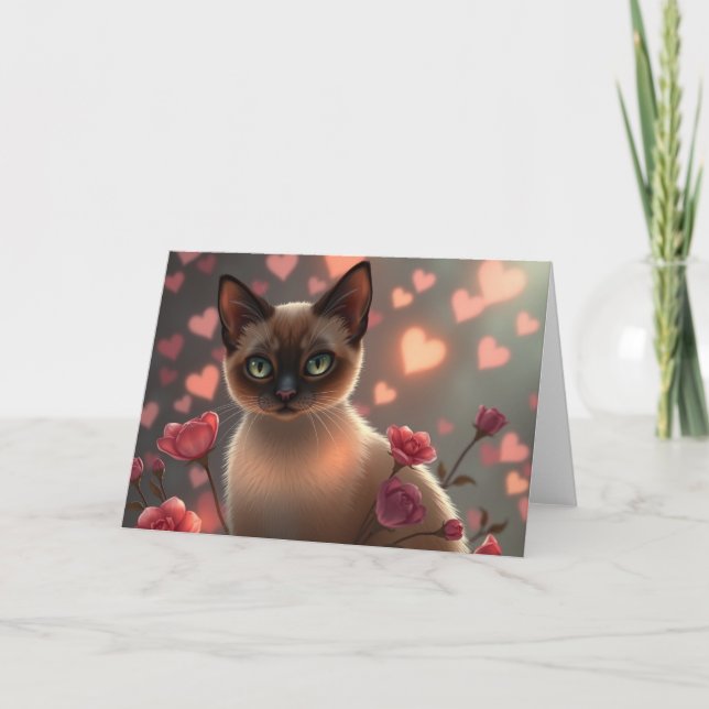 Romantiskt Valentines-kort Tack Kort (Framsida)