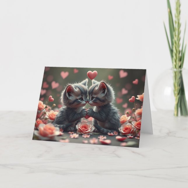 Romantiskt Valentines-kort Tack Kort (Framsida)