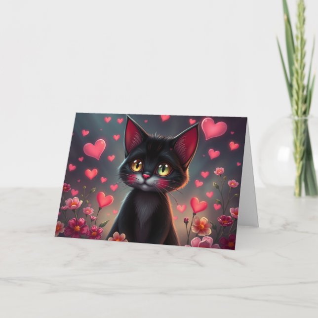 Romantiskt Valentines-kort Tack Kort (Framsida)