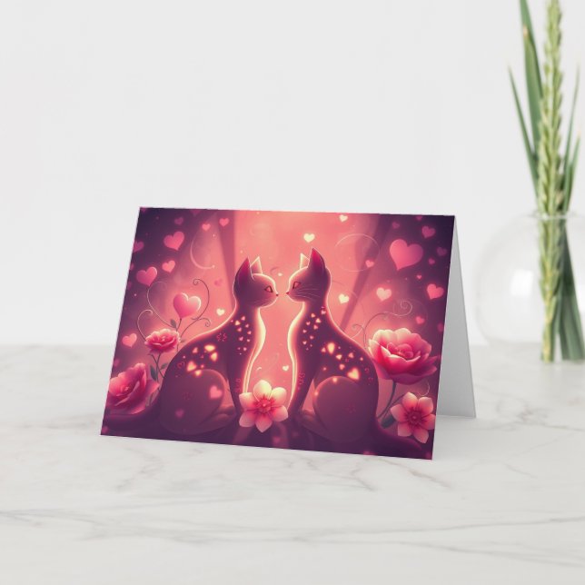Romantiskt Valentines-kort Tack Kort (Framsida)