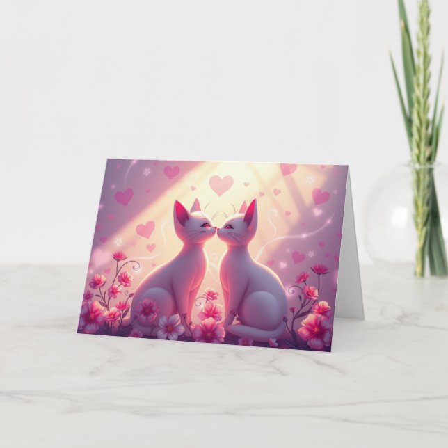 Romantiskt Valentines-kort Tack Kort (Framsida)