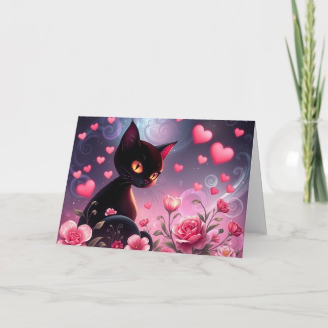 Romantiskt Valentines-kort Tack Kort (Framsida)