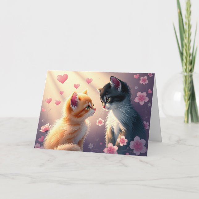Romantiskt Valentines-kort Tack Kort (Framsida)