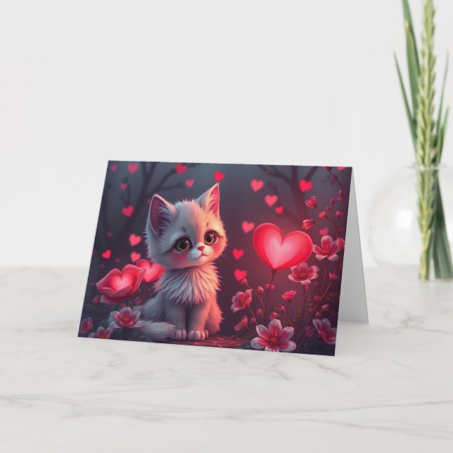 Romantiskt Valentines-kort Tack Kort (Framsida)