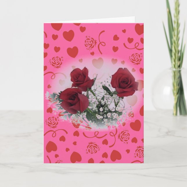 Romantiskt Valentinkort Helgkort (Framsida)
